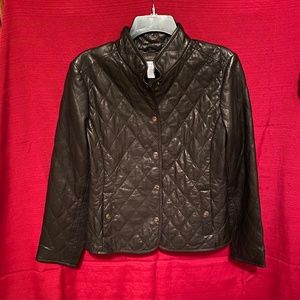 Charter Club Black Leather Blazer